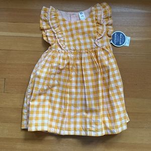 BNWT baby B’gosh yellow plaid dress, size 24M.